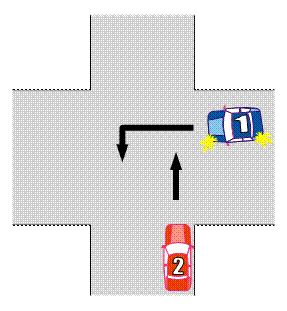 Select the correct option representing the correct traffic order in the diagram: